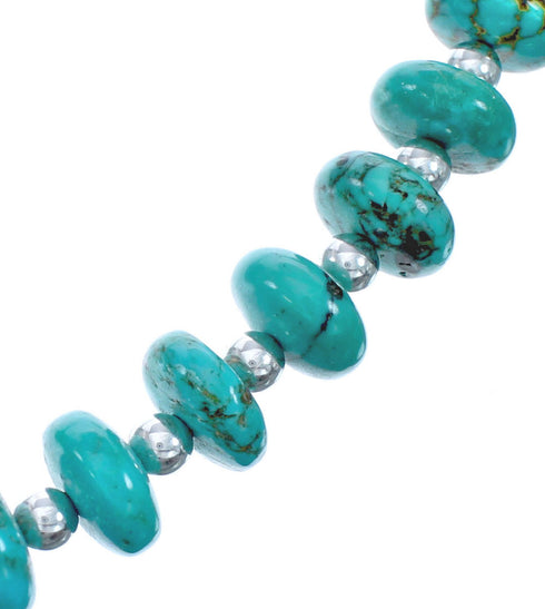 Turquoise Sterling Silver Bead Necklace KX121331